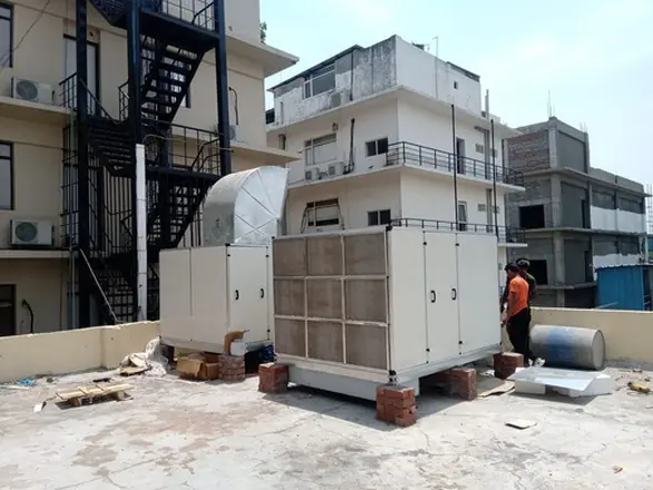 Rooftop duct coolers with ducting