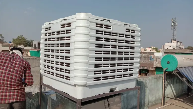 Rooftop duct cooler installation