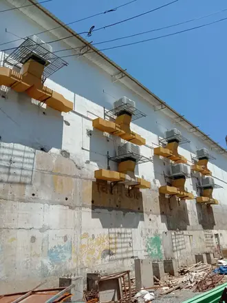 Row of wall-mounted duct coolers